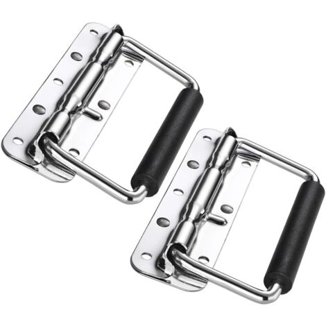 YMYNY - 2 asas plegables con resorte para cajas de herramientas (140 mm), color plateado (1/5)