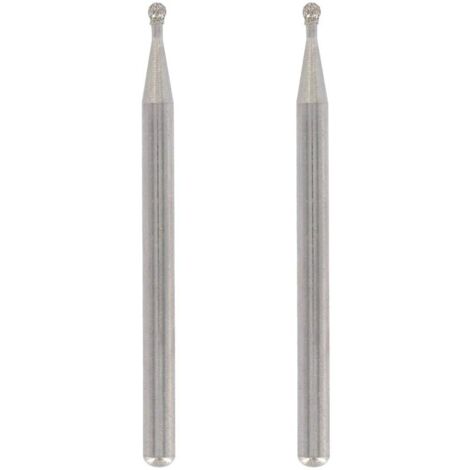 Puntas de diamante YMYNY de 2 piezas, punta redonda, diámetro de trabajo de 2 mm para grabar y tallar en vidrio, espejo y cerámica con multiherramienta Dremel. (1/4)