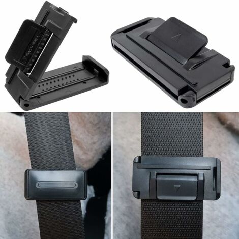 YMYNY - Juego de 2 clips de ajuste para cinturón de seguridad, regulador de tope, evita el roce del cinturón en el cuello, ancho de cinturón de 5,3 cm, color negro