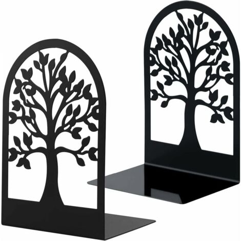 Sujetalibros de metal YMYNY para libros, soporte antiarañazos para oficina, escuela y hogar, separadores de libros, archivadores de CD para escritorios (1 par)