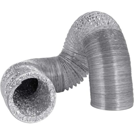 Manguera de escape doble flexible de aluminio YMYNY de 100 mm para baño, cocina y secadora - 2 m (ø100 mm x 2 m/plateada) (1/5)