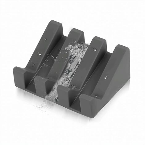 Jabonera de silicona moderna YMYNY - Antideslizante - Jabonera de diseño elegante para baño o cocina - Superficie inclinada con drenaje para un mejor almacenamiento del jabón