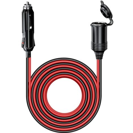 Cable alargador para encendedor de coche YMYNY de 4 m, impermeable, con fusible de 15 A, adaptador de 12 V/24 V, 17 AWG (1/4)