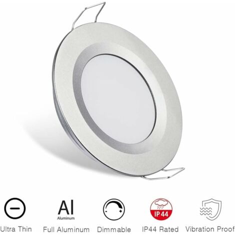 2x Focos LED Empotrables 12V Para Autocaravana, Caravana O Barco - 2W, Luz De Techo
