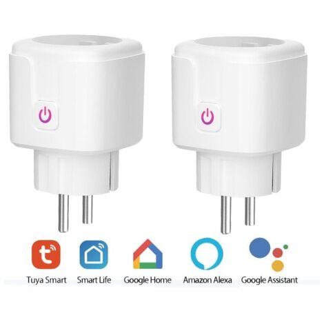 Enchufe inteligente WiFi YMYNY, paquete de 2, compatible con Alexa, Google Home y Smart Life, enchufes programables WiFi con control remoto, control de voz y función de tiempo. (1/4)