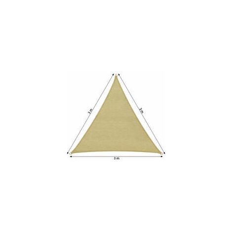 Vela de sombra triangular YMYNY, beige - 300 x 300 x 300 cm, para jardín, terraza, exterior, balcón (1/3)