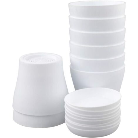 YMYNY - Juego de 8 macetas pequeñas de plástico blanco de 10 cm para oficina, hogar y escritorio con bandejas o palés (1/4)