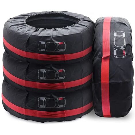 YMYNY - 4 fundas impermeables para neumáticos de 18 a 22 pulgadas, para rueda de repuesto (rojas, diámetro 80 cm) (1/4)