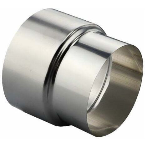 Reductor de tubo de estufa Ulisem de acero inoxidable, adaptador para revestimiento de conducto de chimenea - Ø80 mm / Ø60 mm (1 unidad)