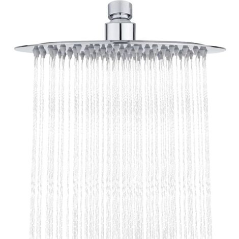 Rociador de ducha redondo YMYNY, cabezal de ducha de acero inoxidable, plateado, diámetro 20 cm (1/4)