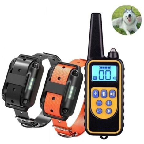 Collar de entrenamiento para perros recargable YMYNY IP67 resistente al agua para dos perros con alcance de 800 m con 99 niveles de vibración, descarga eléctrica, modo de sonido.