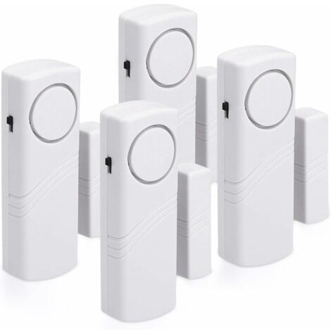 Alarma para puertas y ventanas YMYNY - Paquete de 4 alarmas antirrobo inalámbricas - Seguridad para el hogar contra robos - Funcionamiento magnético