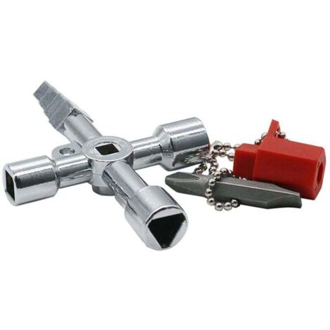 Llave Cuadrada 4 En 1 – 6.5, 7, 8 Y 9 Mm – Para Válvulas De Agua, Gas, Calefacción Y Cajas Eléctricas