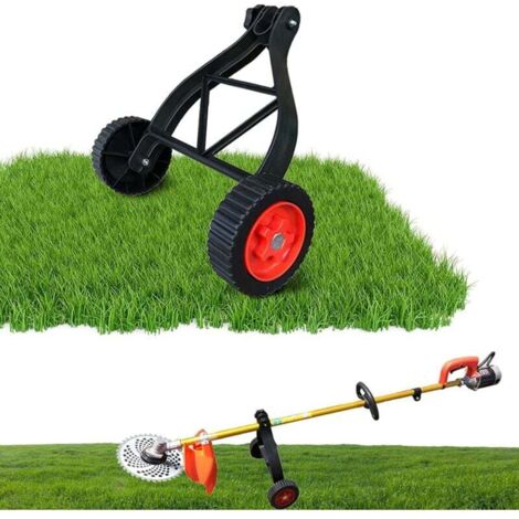 Ruedas de apoyo Ulisem para cortacéspedes, desbrozadoras para caminar detrás, ruedas de apoyo ajustables, accesorios para cortacéspedes, bordeadoras, cortabordes, cortabordes (color: NEGRO) (1/4)