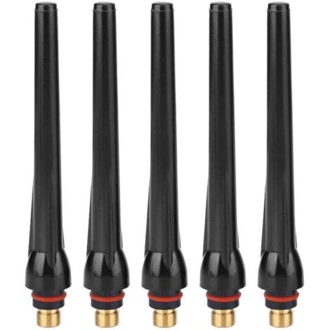 Antorcha de soldadura TIG Ulisem de 0,9 x 0,5 cm (paquete de 5), tapa trasera larga, antorcha de soldadura TIG, cuchillo de soldadura TIG, tapa trasera para accesorios de soldadura SR17/SR18/SR26 (paq
