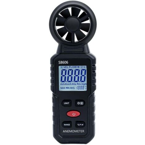 Anemómetro digital portátil 3 en 1 Ulisem, medición de velocidad, fuerza y temperatura del viento de 0 a 45 m/s, ideal para navegación y vuelo.