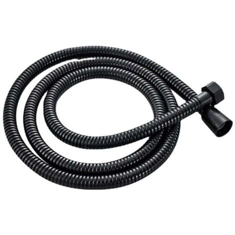 Conector de manguera de ducha Ulisem de 1,5 m, color negro mate, universal, de acero inoxidable, a prueba de explosiones. (1/3)