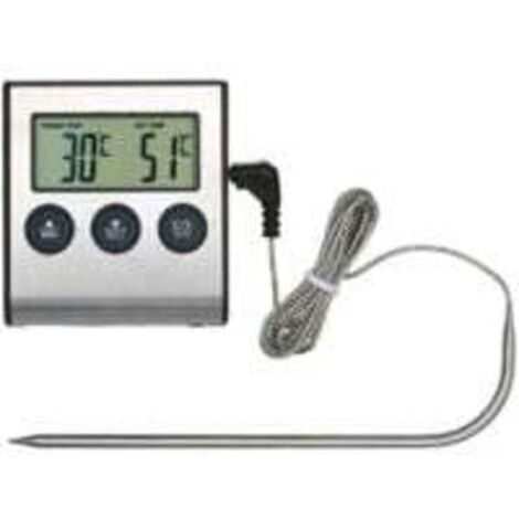 Termómetro de cocina Ulisem de 0 a 250 °C con alarma y temporizador: termómetro para barbacoas de cocina. (1/4)