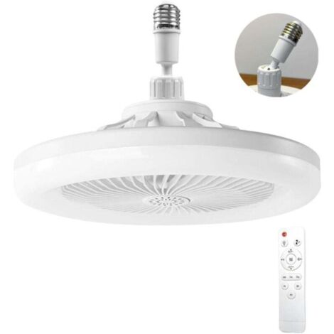 Ventilador de techo Ulisem con luz y control remoto, silencioso (blanco) (1/4)