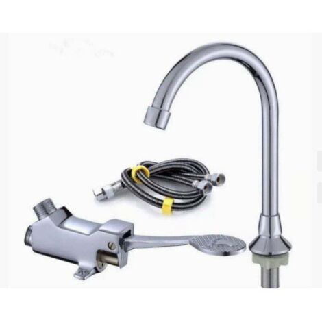Grifo de pie Ulisem para lavabo de laboratorio/baño médico, juego de grifo para lavado de manos de laboratorio, interruptor de pedal (1/4)