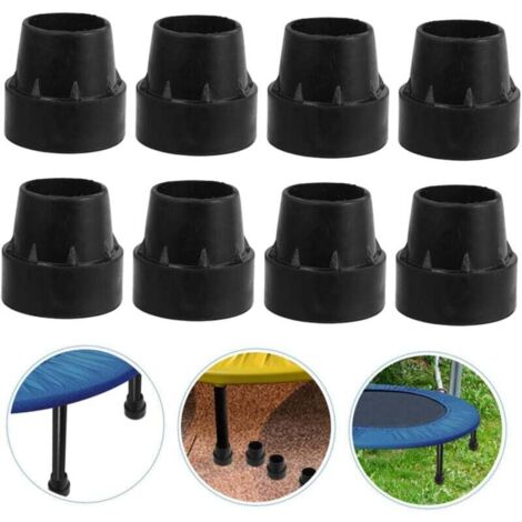 Juego de 8 almohadillas Ulisem para pies de trampolín, accesorios, tapas de goma para extremos de postes de trampolín, fundas de goma para trampolín, reparación de pies de trampolín (1/4)