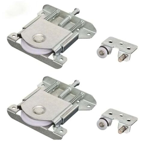 Pares de rodillos Ulisem para puertas corredizas, armarios, ventanas y puertas corredizas (plateados) (1/4)