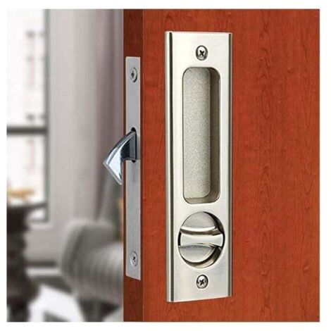 Cerradura de embutir para puerta corrediza Ulisem, manija empotrada invisible, pestillo para puerta de muebles de madera interior (1/4)
