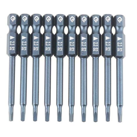 Puntas de destornillador triangulares Ulisem de acero de aleación S2, 10 unidades, vástago de 65 mm (alto x 65 mm x 2,3 mm) (1/4)