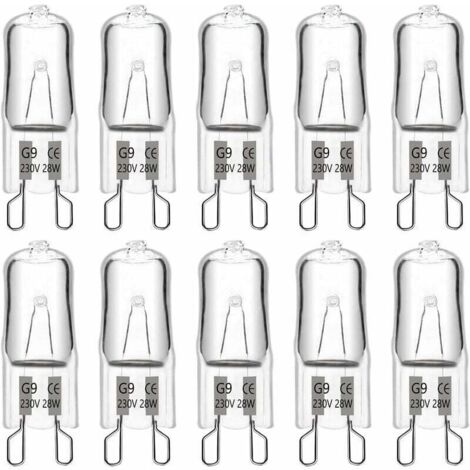 Bombilla halógena Ulisem G9 de 28 W, 230 V, 370 lm, 2700 K, luz blanca cálida, regulable, cápsula G9, para lámparas de araña, lámparas de paisaje, apliques de pared e iluminación de armarios (paquete  (1/4)