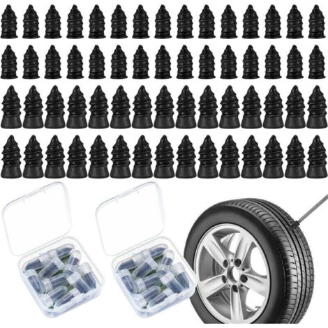Ulisem - 60 tacos de goma para neumáticos de vacío, clavos para reparación de neumáticos de coche, kit de reparación de neumáticos para coche y motocicleta (30 unidades + 30 unidades) (1/4)