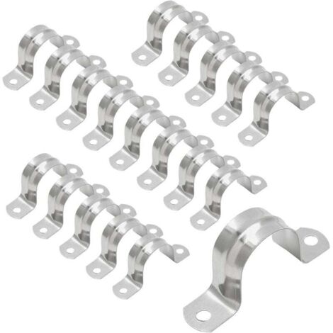 Abrazadera de manguera tipo U de acero inoxidable Ulisem, abrazadera semicircular para tubería de aire y agua, sujetadores para tubería de agua - 25 mm (1/4)