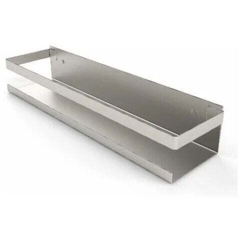 Estantería de almacenamiento Ulisem, estantería de ducha, sin taladrar, estantería de baño de acero inoxidable, autoadhesiva, cepillada, 30 cm, 1 unidad