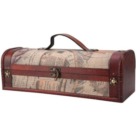 Caja de madera vintage para guardar botellas de vino tinto y champán, ideal como regalo de boda o cumpleaños. (1/4)