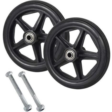 Paquete de 2 ruedas de repuesto sólidas para silla de ruedas Ulisem, ruedas delanteras para silla de ruedas, ruedas de repuesto sólidas de 15 cm (1/4)