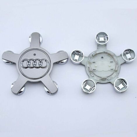 Tapacubos Ulisem 4f0601165 n con logotipo de rueda para Audi de 135 mm, gris, juego de 4