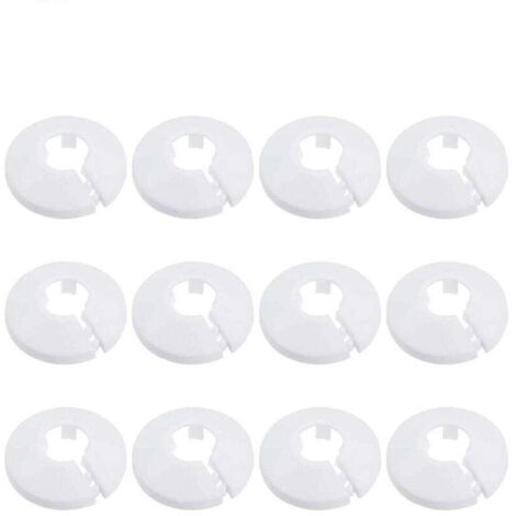 12 piezas de cubierta de tubería Ulisem, cubierta de tubería de radiador, abrazadera de cubierta de tubería de plomería para radiador, para tuberías de calefacción de agua de 15 mm, coronas de radiado (1/4)