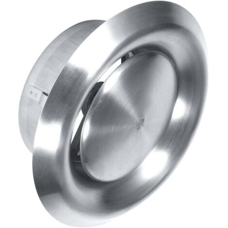 Rejilla de ventilación Ulisem de acero inoxidable de 125 mm, ajustable, apta para sistemas de aire fresco como aires acondicionados centrales (plateada) (1/4)