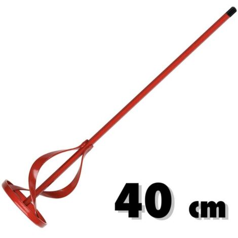 Ulisem - Batidor mezclador de acero galvanizado rojo para mortero adhesivo de color - (1/2)