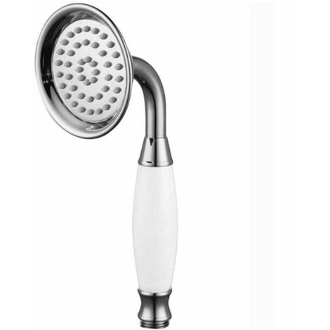 Ulisem - Cabezal de ducha de baño ABS cromado pulido estilo retro, conexión de 1/2" y ducha de mano 69040 - (1/4)