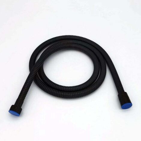 Manguera de ducha Ulisem de 1,5 m, color negro mate, de acero inoxidable, con cable universal, antideflagrante y resistente a las torceduras. (1/5)