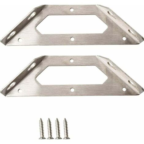 Soporte de pared Ulisem, 2 soportes de metal para estante de 14,5 cm, soporte de pared de acero inoxidable con tornillos. (1/5)