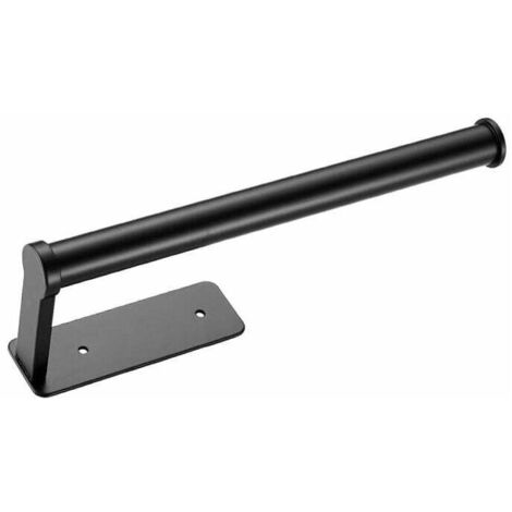 Estante para rollos de papel Ulisem Betterlife, soporte de aluminio perforado para toallas de papel de cocina, soporte para film transparente, color negro (1/5)