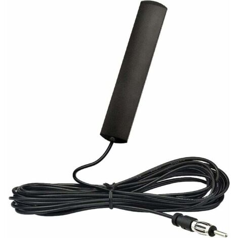 Antena de radio para coche Ulisem FM AM, amplificador universal para coche, sintonizador estéreo, adaptador DIN, adhesivo para ventana, cable de 5 m, rango de frecuencia: 85-470 MHz - Adélala (1/5)
