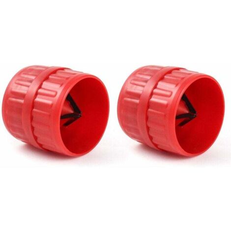 Herramienta desbarbadora de tubos Ulisem BR-Vie (2 piezas), escariador interior y exterior, para tubos de cobre, aluminio, latón y PVC, de 5 a 38 mm de diámetro.