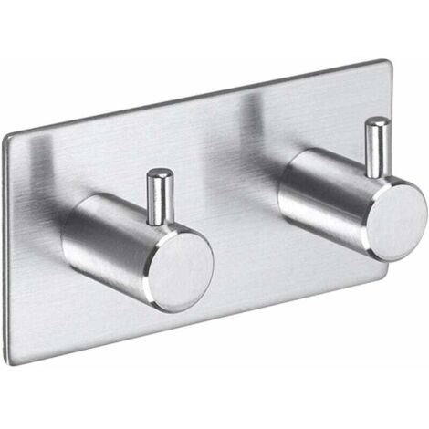 Gancho para toallas Ulisem, gancho autoadhesivo para bata, 2 ganchos de pared de acero inoxidable, toallero para baño y cocina. Los ganchos no perforan agujeros, son fáciles de instalar, súper (1/5)
