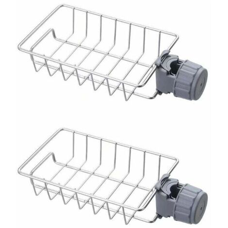 Ulisem - Juego de 2 estantes de ducha sin perforaciones de acero inoxidable, estante telescópico de baño de acero inoxidable, soporte de ducha, soporte para jabón de barra de ducha, organizador de duc (1/5)