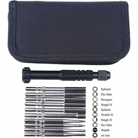 Kit de 10 destornilladores Ulisem para ajuste de carburador con mango de metal y bolsa de transporte para Poulan Craftsman, motor pequeño de 2 tiempos. (1/4)