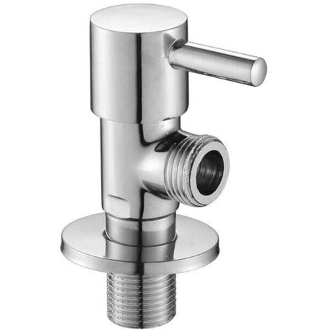 Válvula angular Ulisem con manija, válvula de cierre (1/2" 1/2") para cocina y baño, cromada [Clase energética A] (1/5)