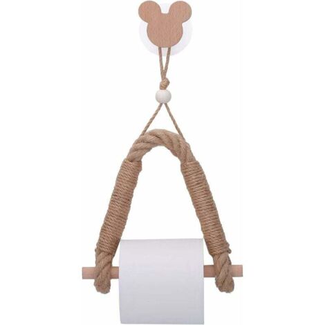 Portarrollos de papel higiénico Ulisem, portarrollos de papel higiénico, portarrollos de papel higiénico, portarrollos de cuerda, resistente y robusto (cabeza de Mickey) (1/5)