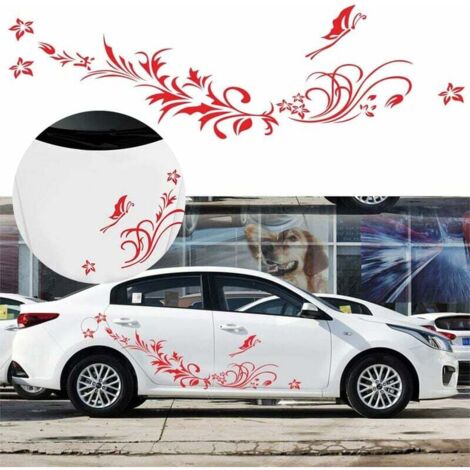 Ulisem - 2 pegatinas para carrocería de coche, diseño de flor de libélula y ratán, autoadhesivas, para lateral de camión, vinilo gráfico (1/5)